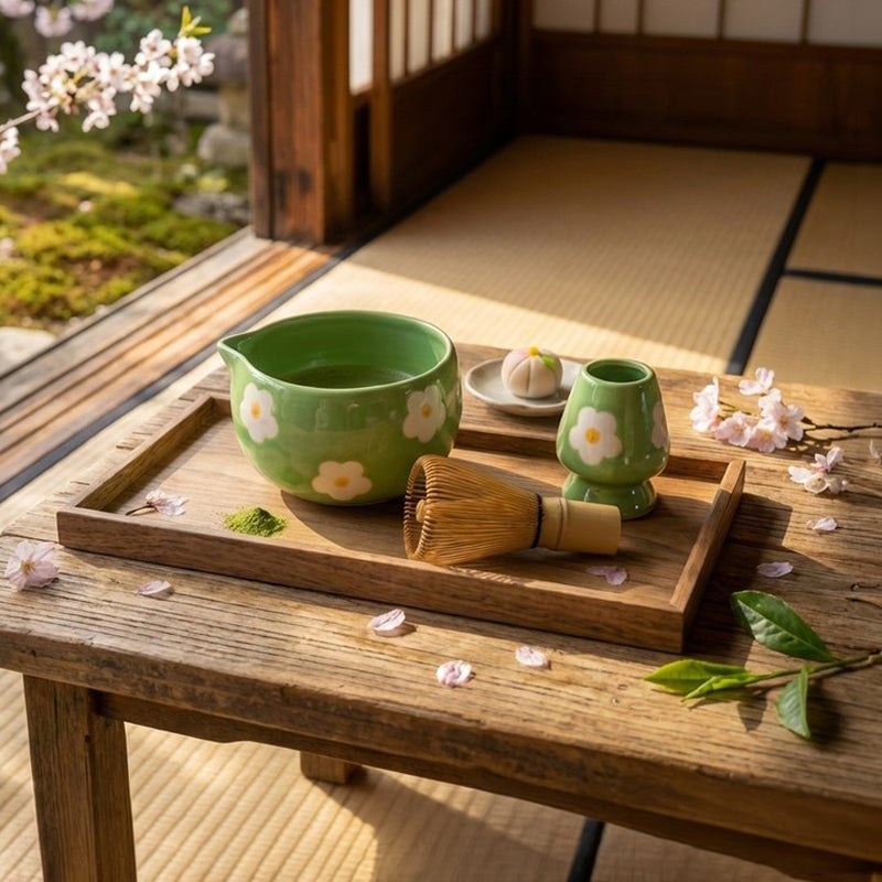 Aomori Ceramic Matcha Bowl & Whisk Holder Set - 550 mL media 3