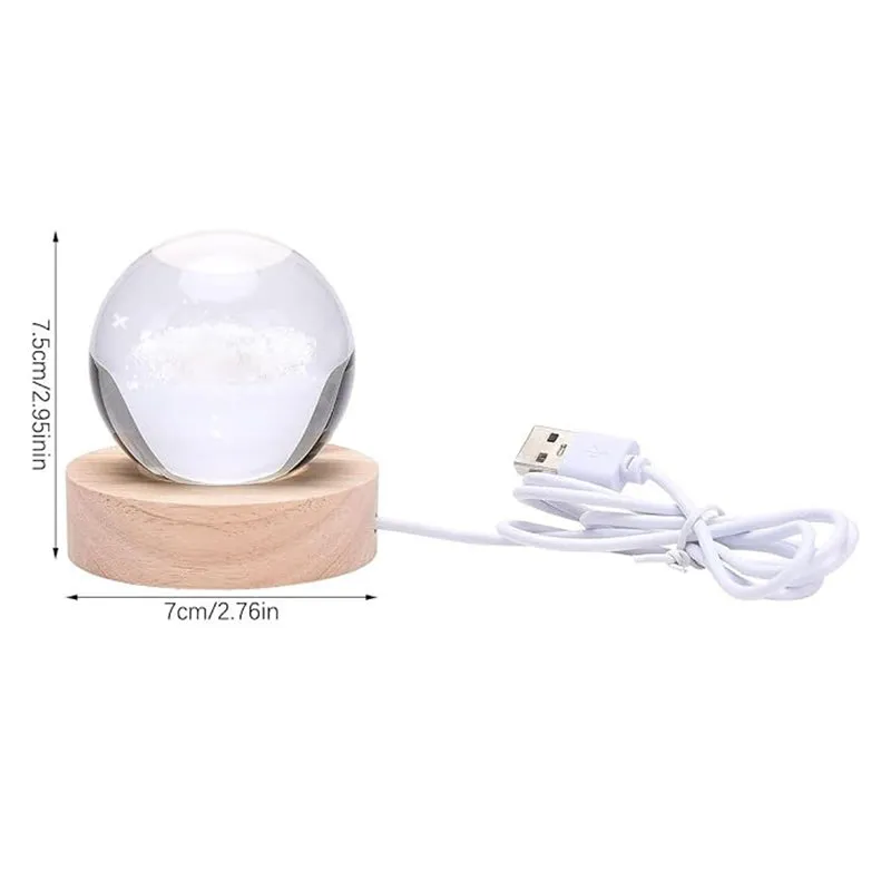 Crystallized Heart Wooden & Glass Moon LED Table Lamp - Transparent media 6