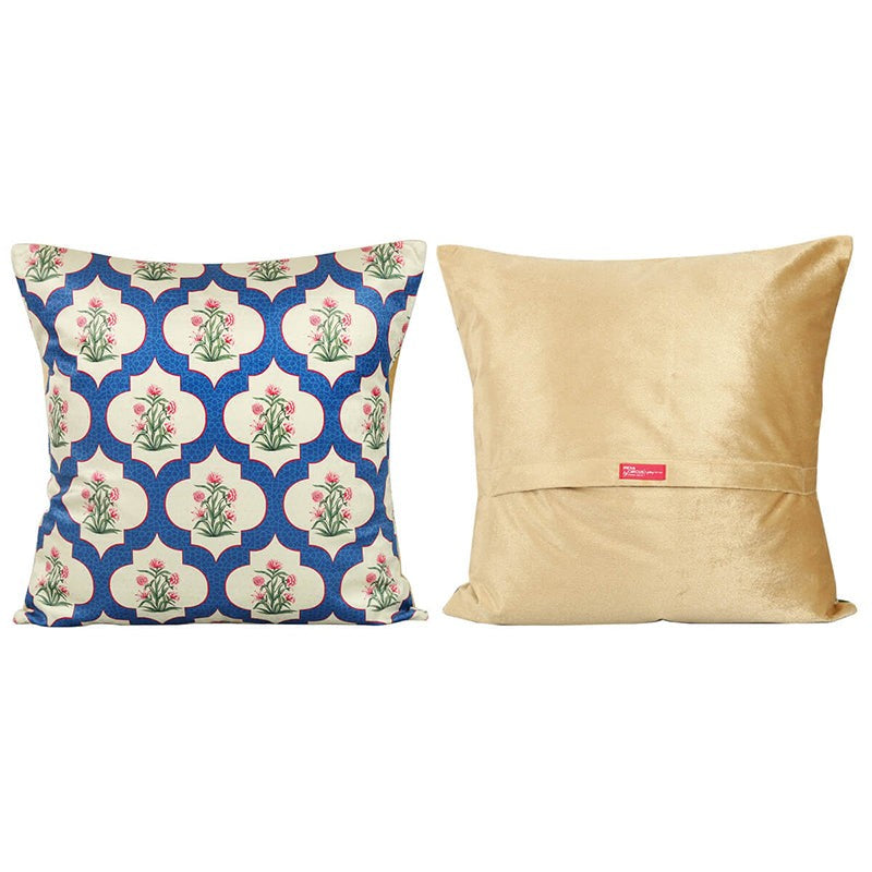 India Circus Poppy Portal Printed Velvet Cushion Cover - Set Of Five media 5