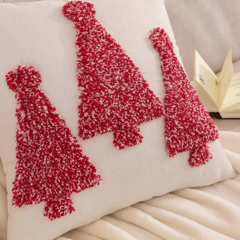 Jolly Red Pines Cotton Christmas Cushion Cover - Set Of Two media 6