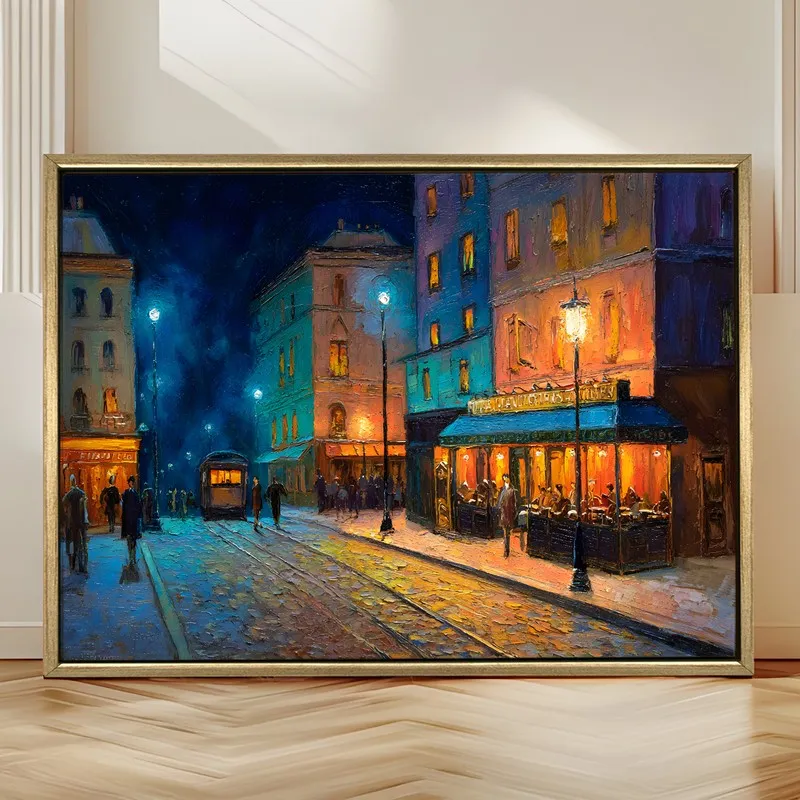 Moonlit Courtyard Canvas Wall Painting With Frame media 4