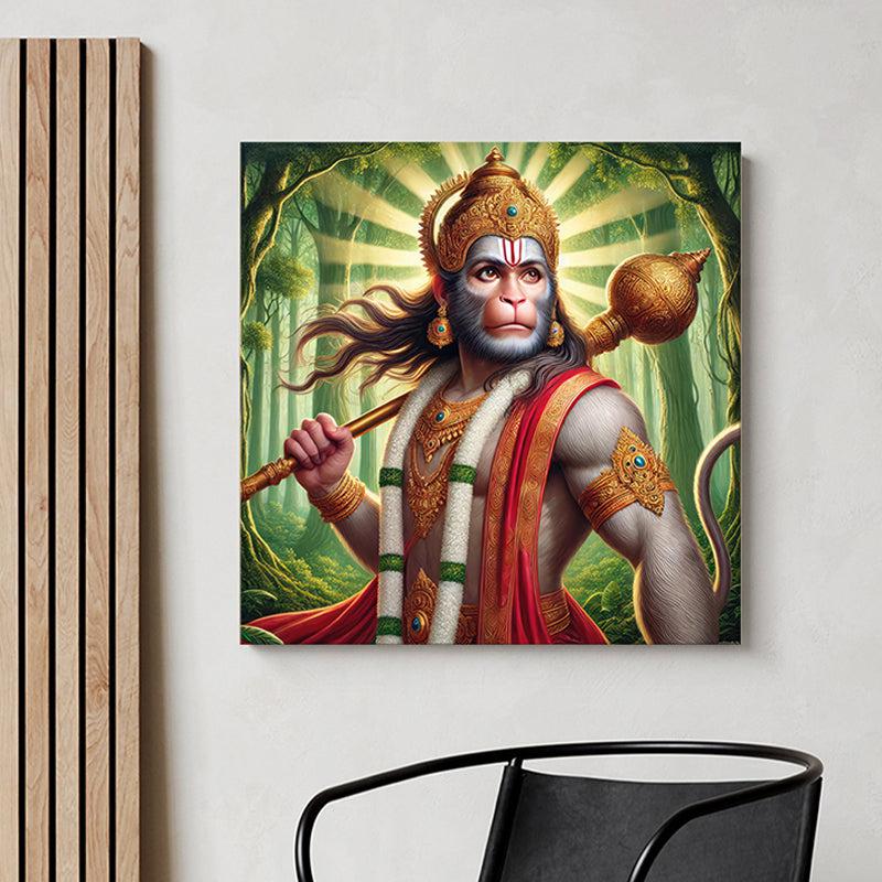 Powerful Hanuman Wall Painting