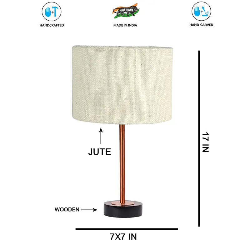 Sienna I Rodin Wooden Table Lamp - White,Copper,Black media 7