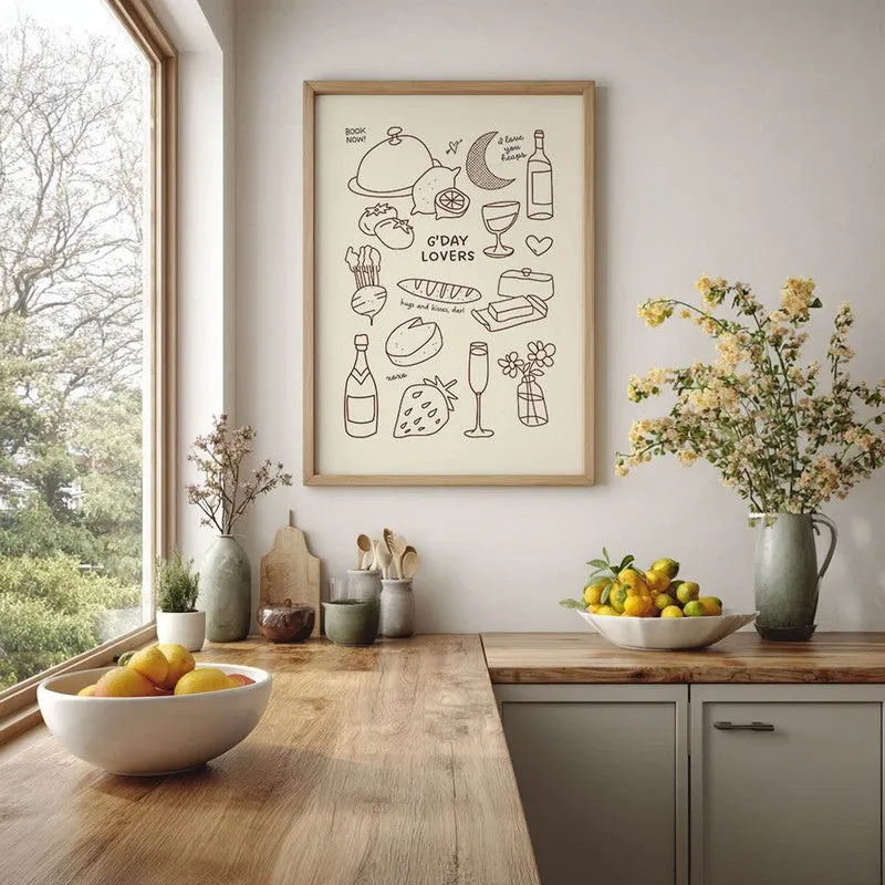 MealDoodle Archival Canvas Wall Art - Brown media 5