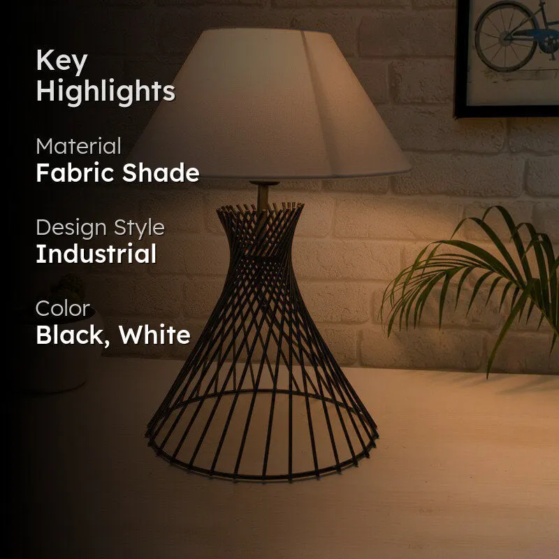 Spiral Affairs Fabric Table Lamp - White media 2