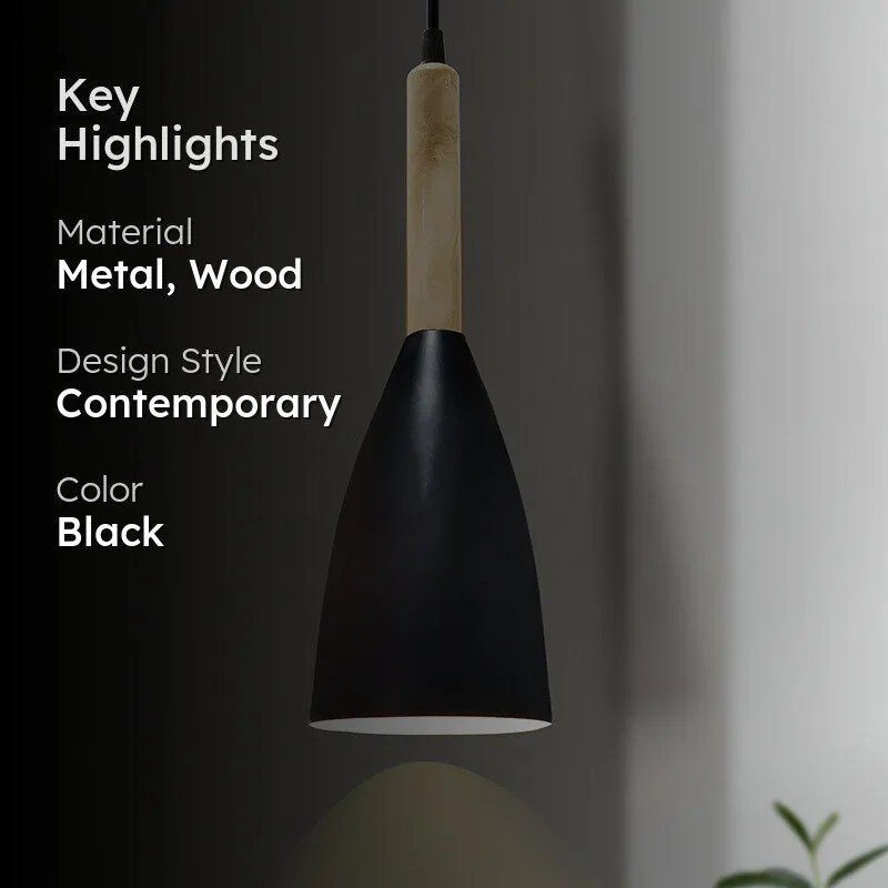 Mistry Metal Cone Ceiling Lamp - Black media 2