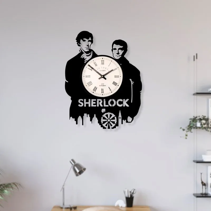 Sherlock Steel Analog Wall Clock - Black media 3