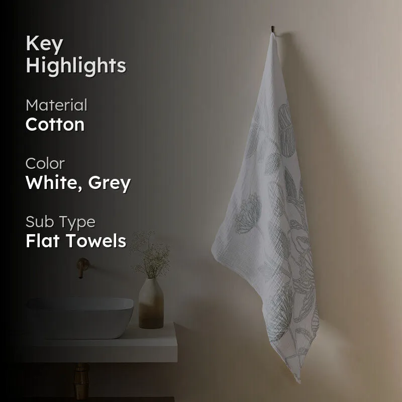 Splashy Soft Hand Towel (White & Grey) - Set of Two media 2
