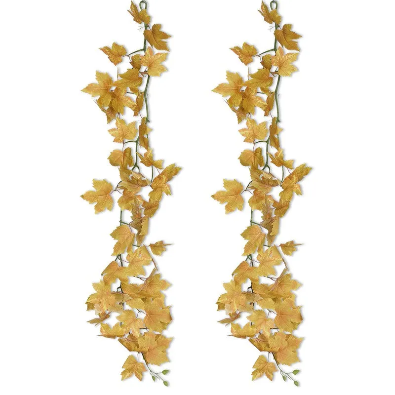 Artificial Yellow Maple Leaf Vine - Set Of Two media 5