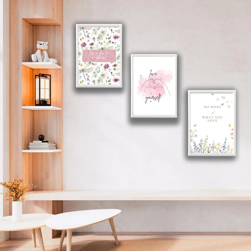 Love Script Paper Wall Painting With Frame - White media 3