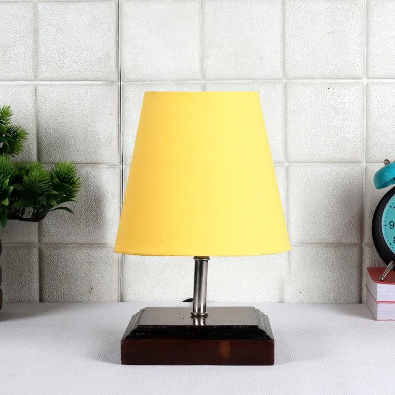 Niksha Fabric Table Lamp - Yellow,Brown media 3