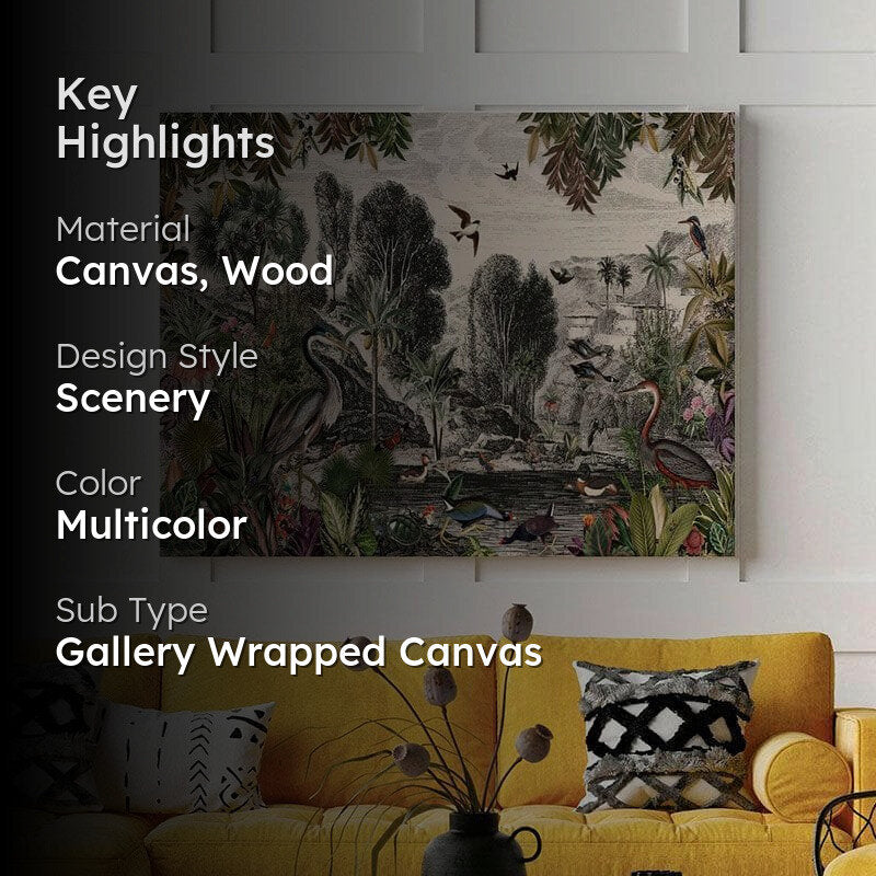 Jungle Tropical Forest Canvas Painting - Gallery Wrap media 2