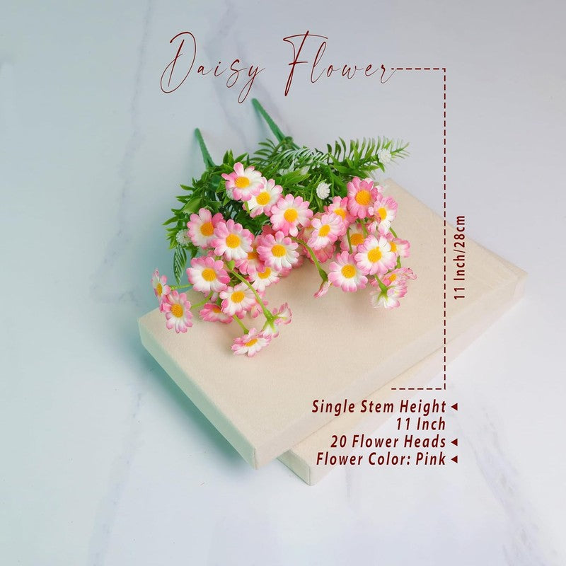 Bit Silk Daisy Artificial Flowers - Pink & Orange media 13