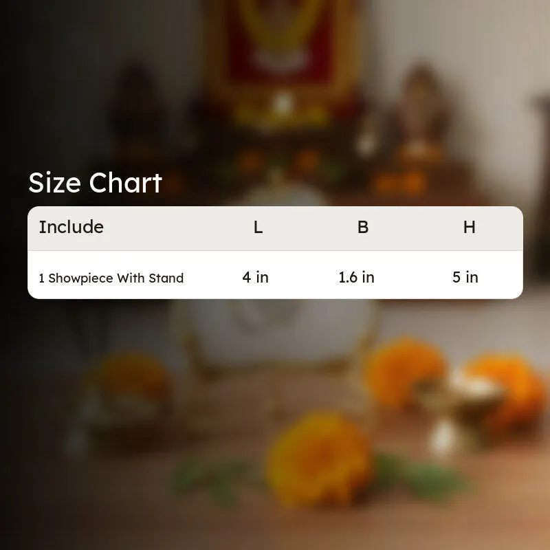 Krishna Blessing Aura Agate Showpiece With Stand - White media 11