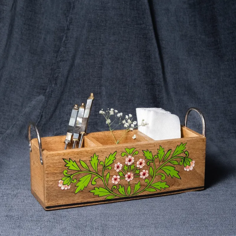 Florentia Floral Wooden Cutlery Stand media 4