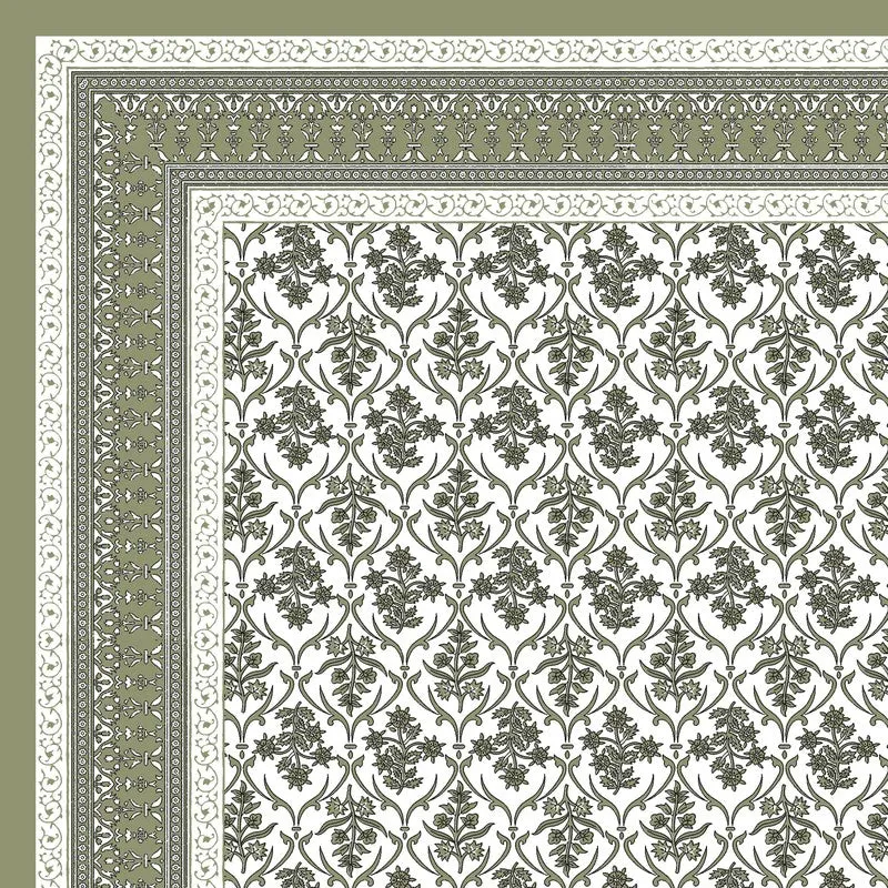 Artio Cotton Bedsheet (Olive Green,White) - 240 TC media 5