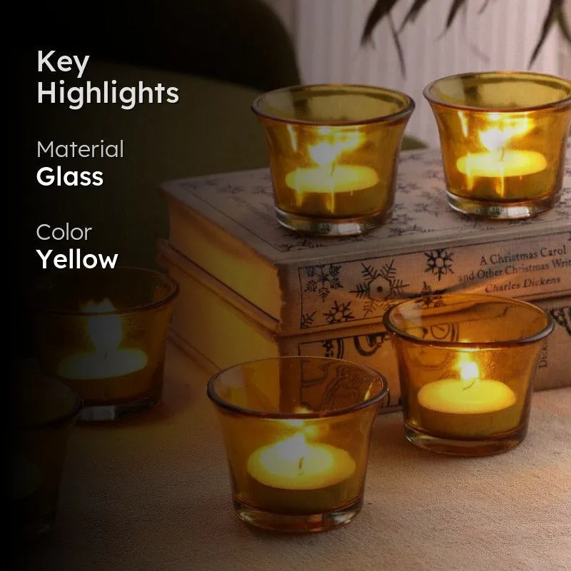 Uthena Tealight Candle Holder (Yellow) - Set Of Six media 2