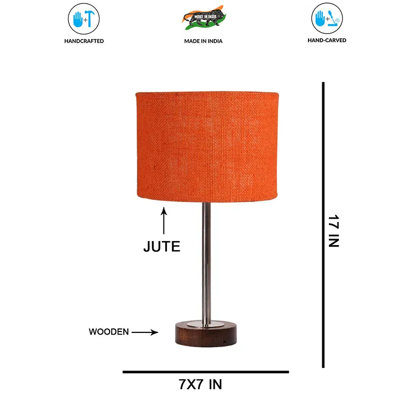 Sienna I Rodin Wooden Table Lamp - Orange,Silver,Brown media 7