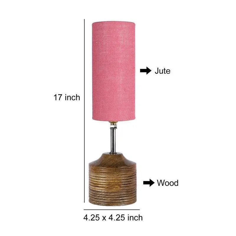 Woody Fabric Table Lamp - Pink,Brown media 7