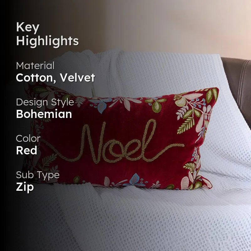 Royal Crimson Cotton Velvet Cushion media 2