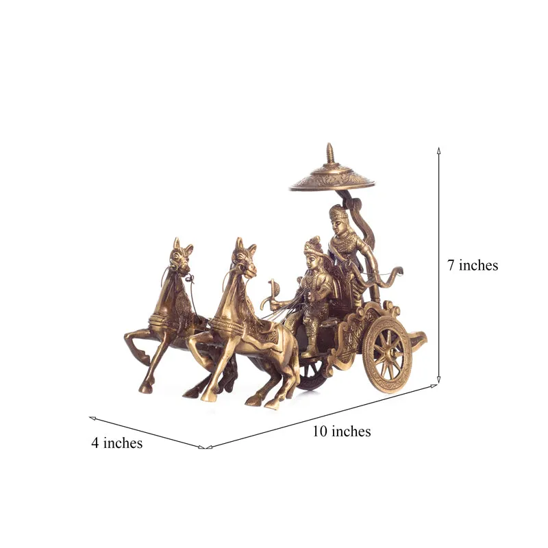 Mahabharatha Brass Krishna Arjuna Showpiece media 7