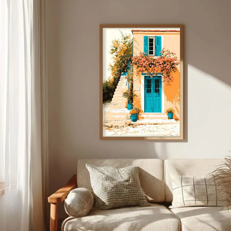 Floral Cascade Canvas Wall Painting - Brown Frame media 6