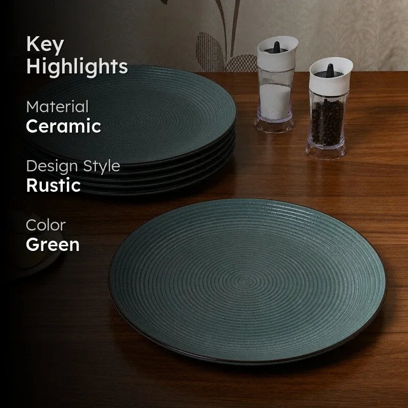 Ceramic Dinner Plates (Sage Green) - Set of Six media 2