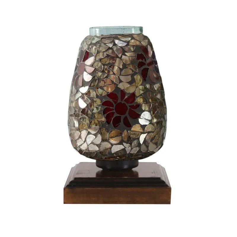 Veloura Mosaic Glass Table Lamp With Wooden Base - Multicolor media 6