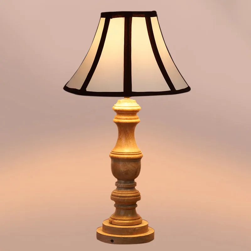 Stripra Carve Wooden Table Lamp - White,Black,Brown media 4