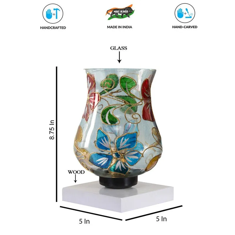 Auralix Mosaic Glass Table Lamp With Wooden Base - Multicolor media 9