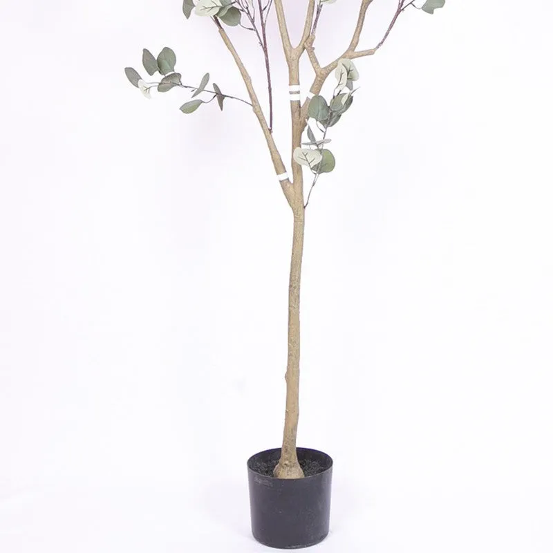 Compact Eucalyptus Artificial Plant With Black Plastic Pot media 6