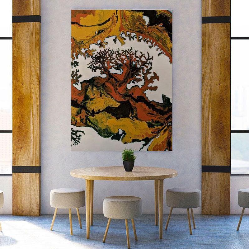Coral Abstract Canvas Wall Painting - Gallery Wrap