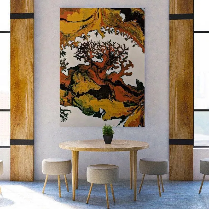 Coral Abstract Canvas Wall Painting - Gallery Wrap media 1