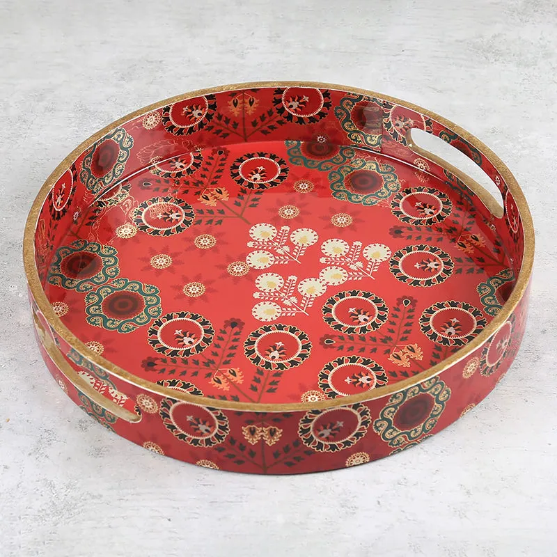 India Circus Adah Round Serving Tray media 3