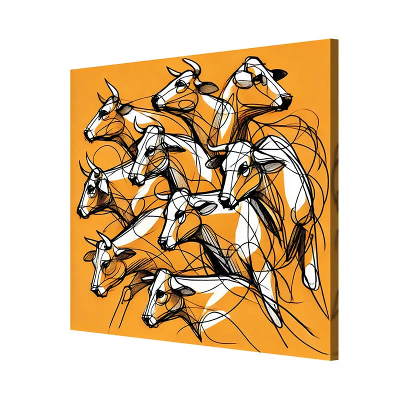 Running Bulls Wall Painting media 5