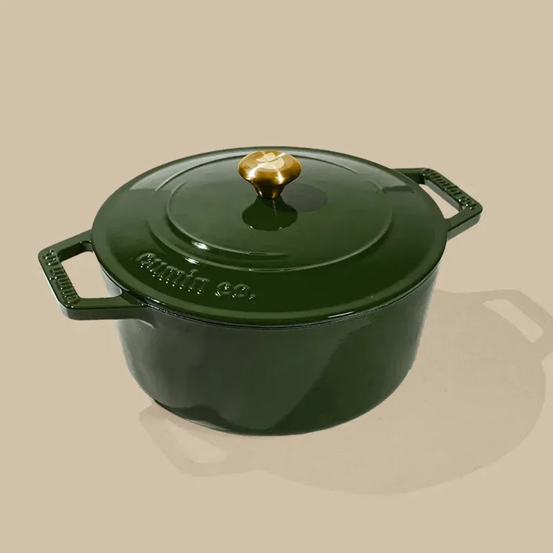 Cumin Co Enamel Cast Iron Cooking Pot (4000 mL) - Green media 3