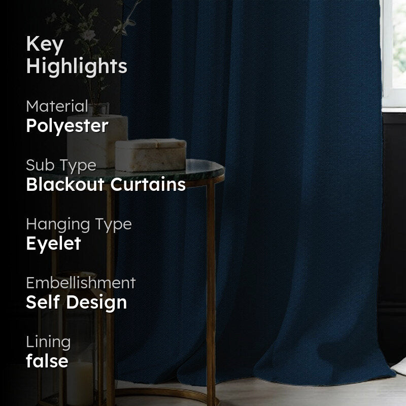 Urban Space Drift Blackout Curtain (Navy) - Set Of Two media 2