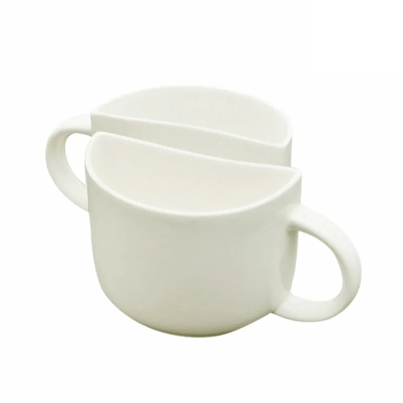 The Better Half Ceramic Tea Cup (130 mL Each/White) - Set of Two media 3