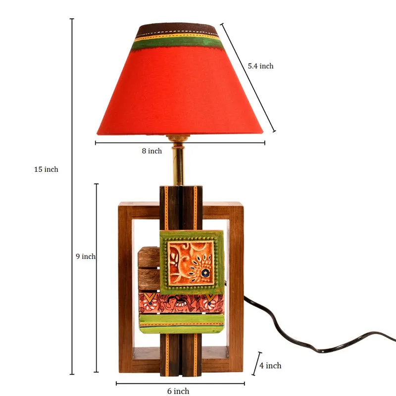 Eisha Handcrafted Wooden Table Lamp - Multicolor media 8