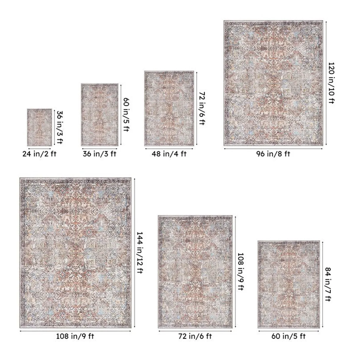 Isabella Ethnic Polyester Carpet - Beige - 13