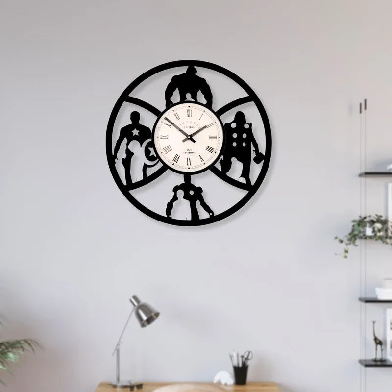 Superheroes Steel Analog Wall Clock media 3