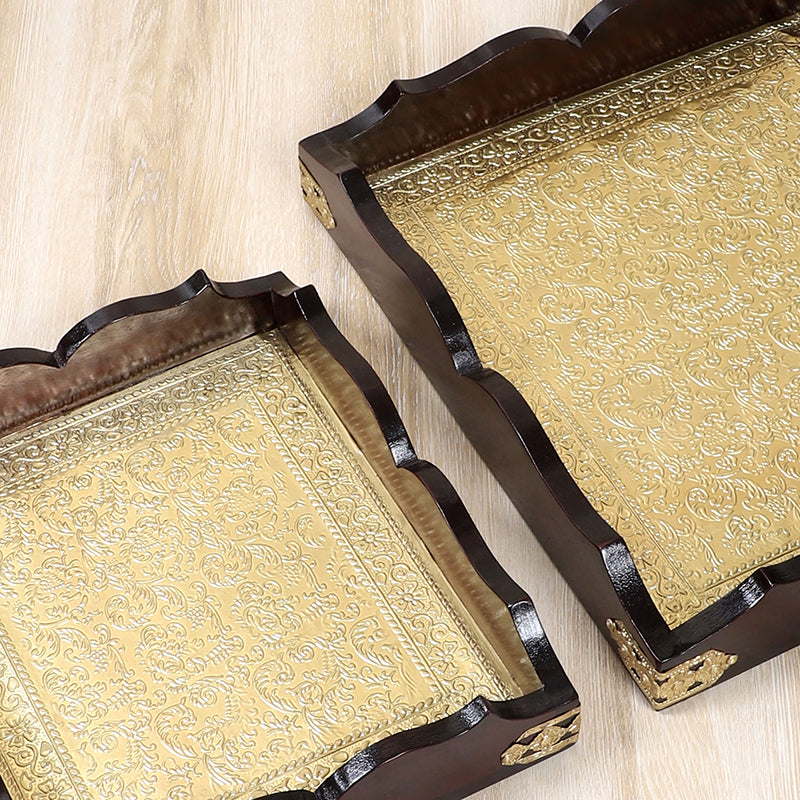 Savra Mango Wood Serving Tray - Set Of Two media 5