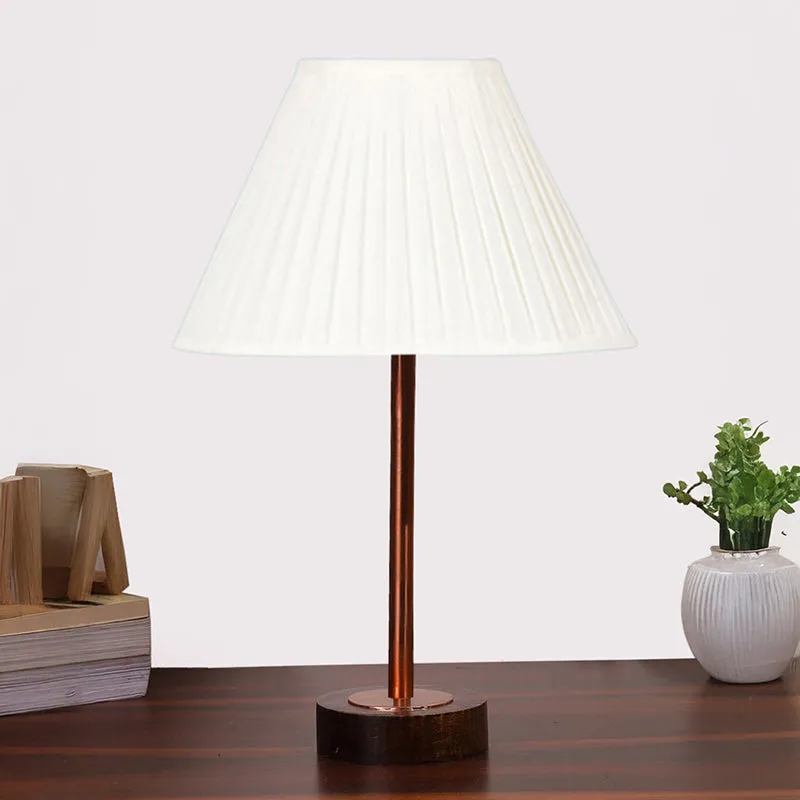 Pleatra Rodin Wooden Table Lamp - White,Brown media 3