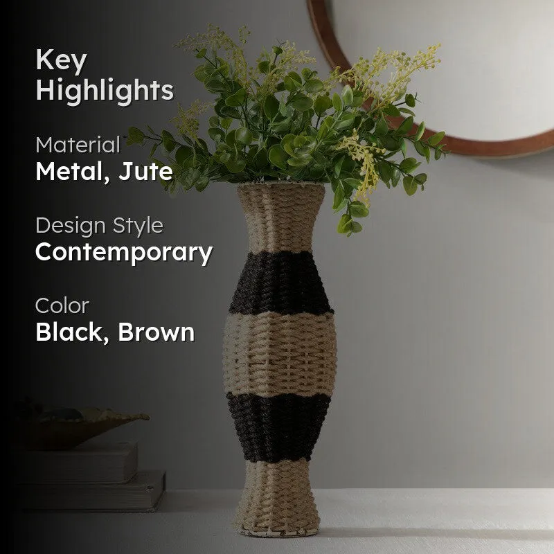 Dunara Jute Vase - Black,Brown media 2