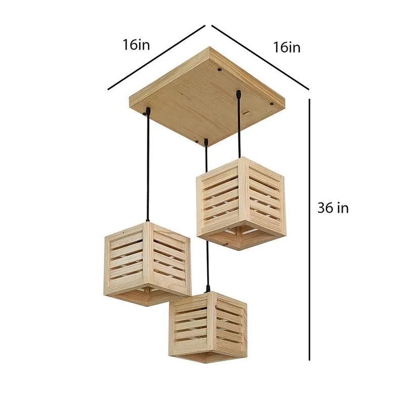 Urban Cage Wooden Ceiling Lamp - Beige media 8