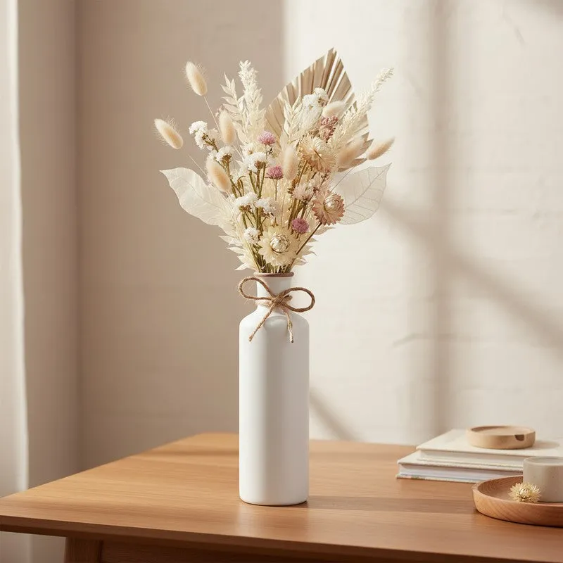 Elara Tall Minimal Ceramic Vase - White media 7