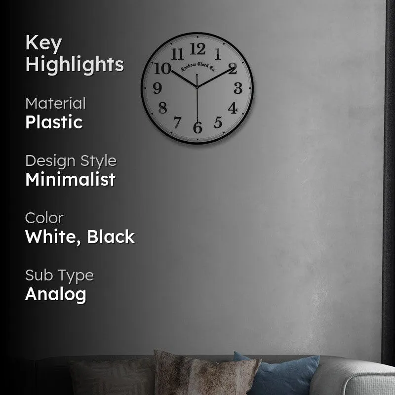 Numora Premium Silent Sweep Wall Clock - Black media 2