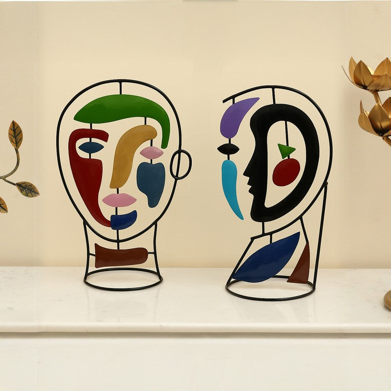 Cubist Form Showpiece - Set Of Two
