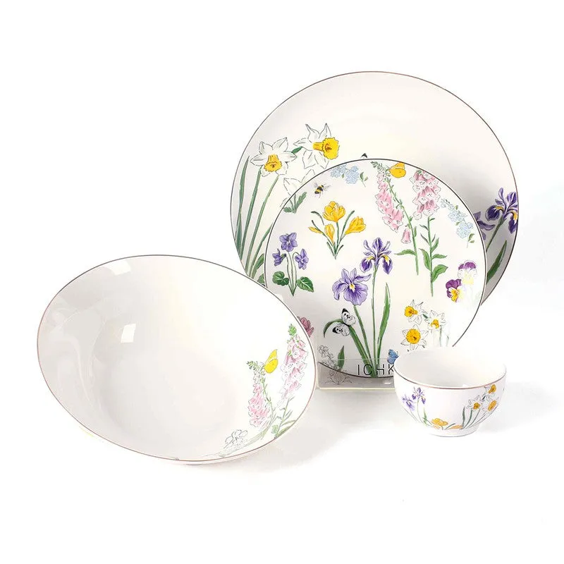 Urban Form 24k Gold Brushed Dinner Set (Yellow,White)- 27 Piece Set media 4