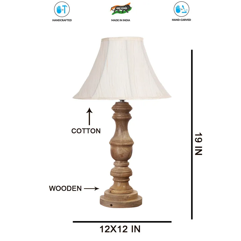 Twistra II Carve Wooden Table Lamp - White,Brown media 7